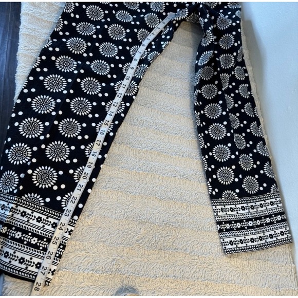 Boden Pants Women's US 6 Thea Linen Blend Black White Sun Flower Tailored Boho - Picture 8 of 10